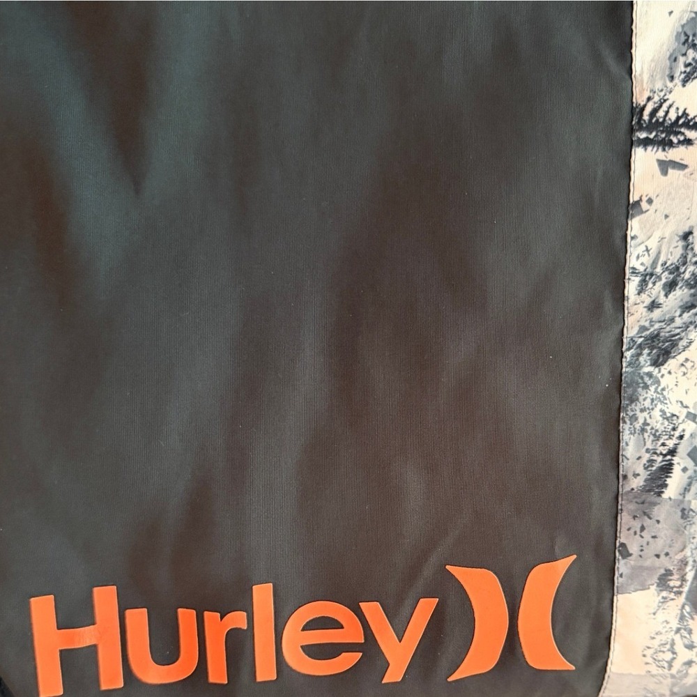 Hurley Puffer Jacket Kids XS 5/6 Gray Mountain Print Hooded Winter Coat Logo - Picture 6 of 10